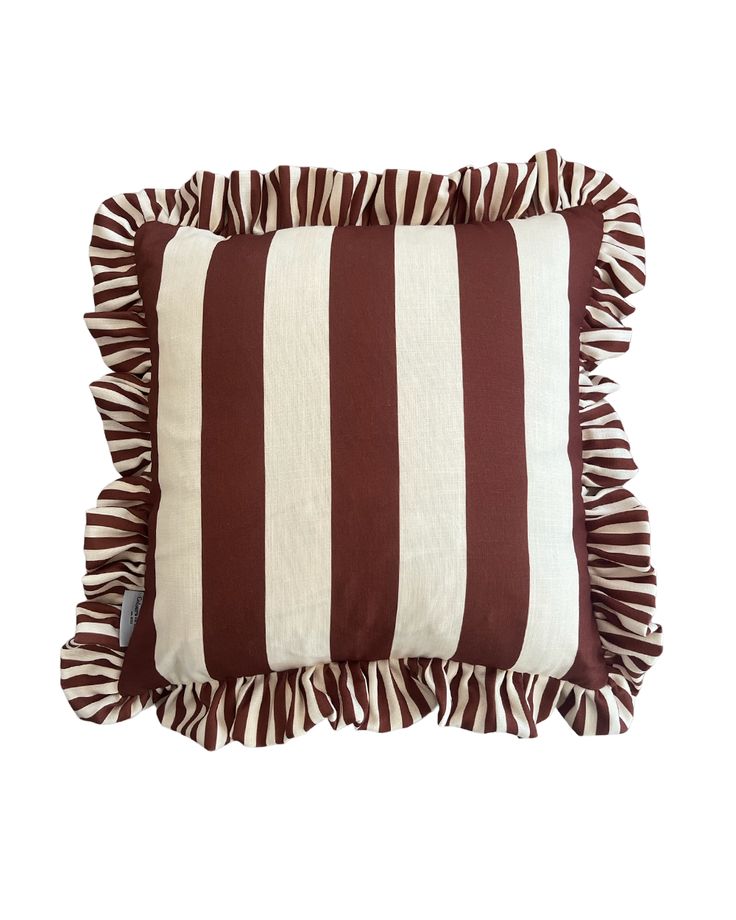 Cotton Cushion Cover with Ruffle Border